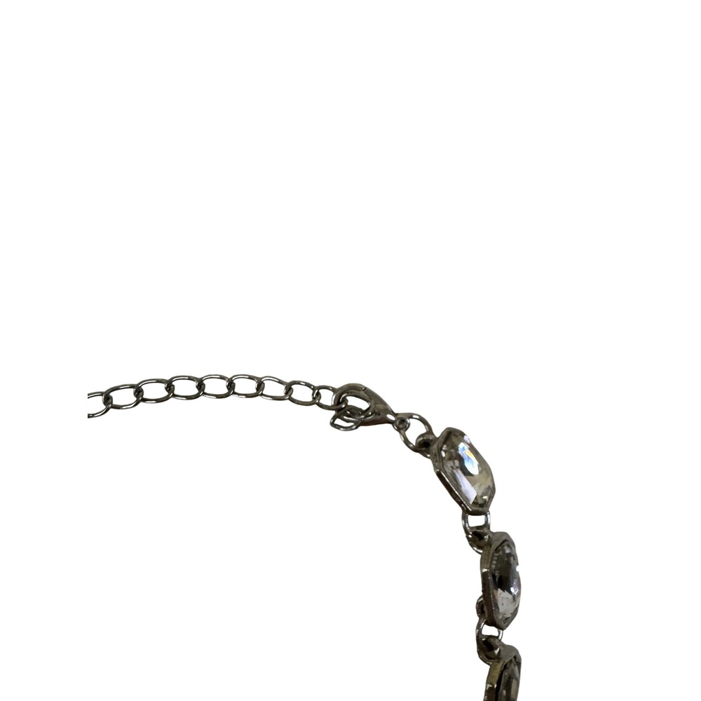 Sparkling Rhinestone Link Bracelet Silver Tone Womens Fashion Jewelry Statement - Picture 2 of 4